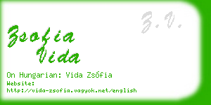 zsofia vida business card